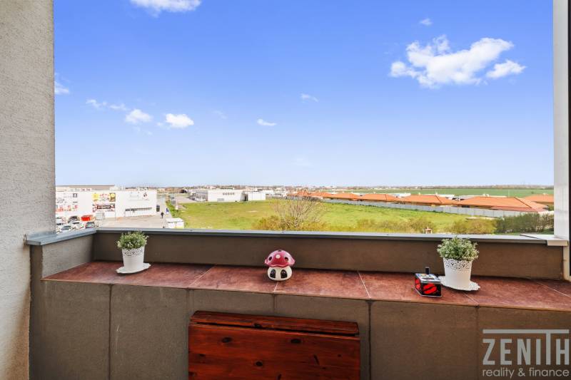 View from the balcony in a 2-room apartment on M. R. Štefánik Street, Most pri Bratislave.