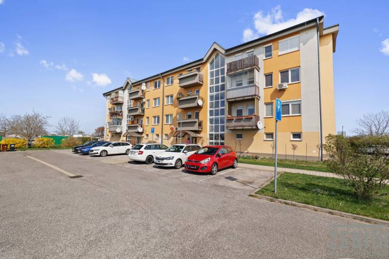 Residential building with balconies and parking on M. R. Štefánik Street in Most pri Bratislave.