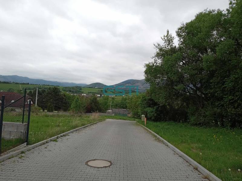 The road on Chotárna Street in Žilina surrounded by greenery, suitable for residential plots.