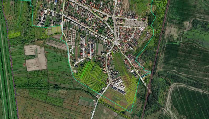 Aerial view of parceling and urbanization in the Zohor area for Land - housing.