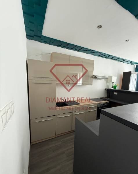 A kitchen with built-in cabinets and a cooktop in a family house.