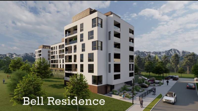 The residential complex on Suchoňova Street in Poprad, with its surroundings featuring a mountain scenery, completes the atmosphere.