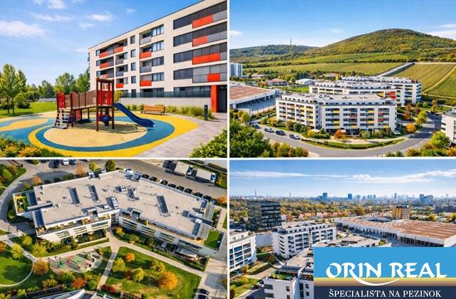 Residential complex on Malokrasňanská Street in Bratislava - Rača with greenery and a playground.