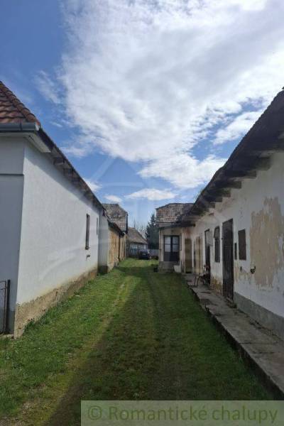 An older family house with a garden and a cloudy sky.