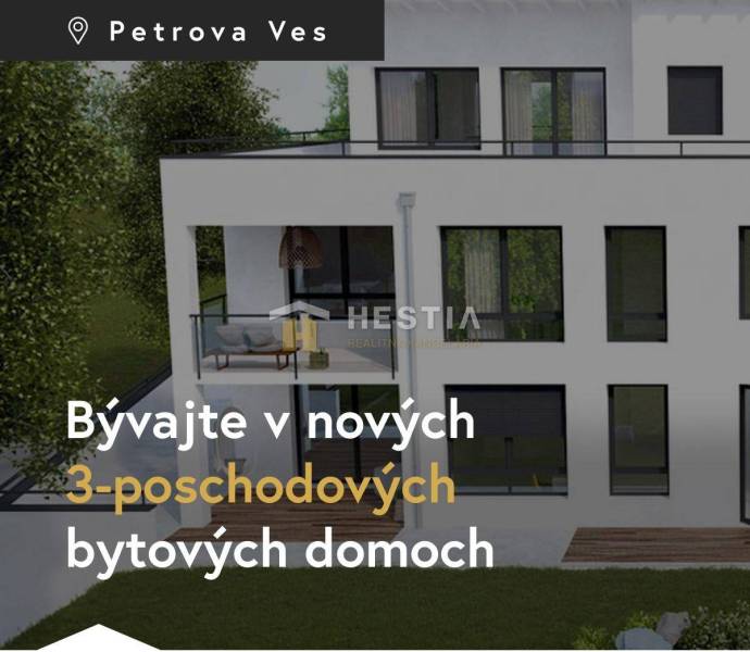 A new apartment building in Petrova Ves offers a spacious 3-bedroom apartment on 3 floors.