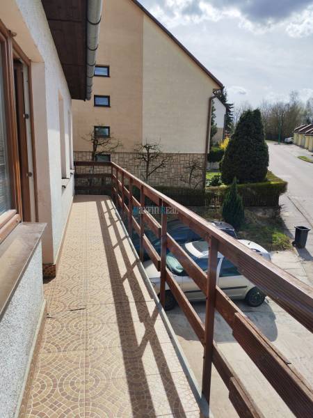 A balcony of a family house on Závršky in Myjava with a view of the street.