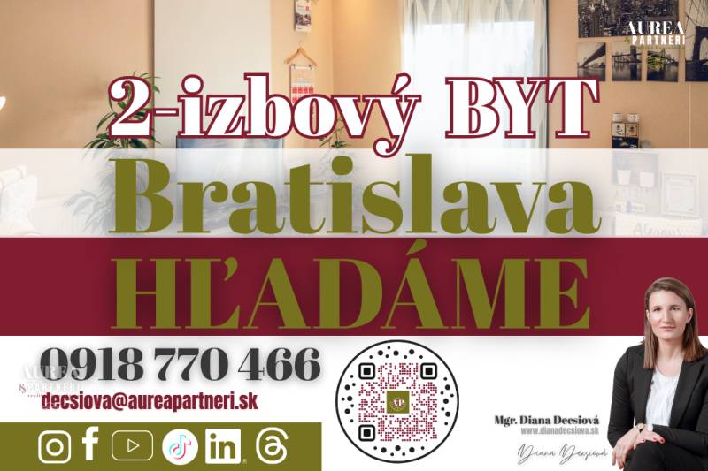 2-room apartment wanted in Bratislava Podunajské Biskupice, including contacts.