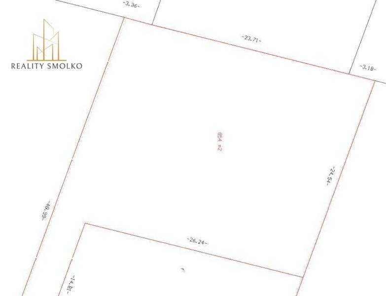 Land register for residential plots in Ľubotice with dimensions and area.