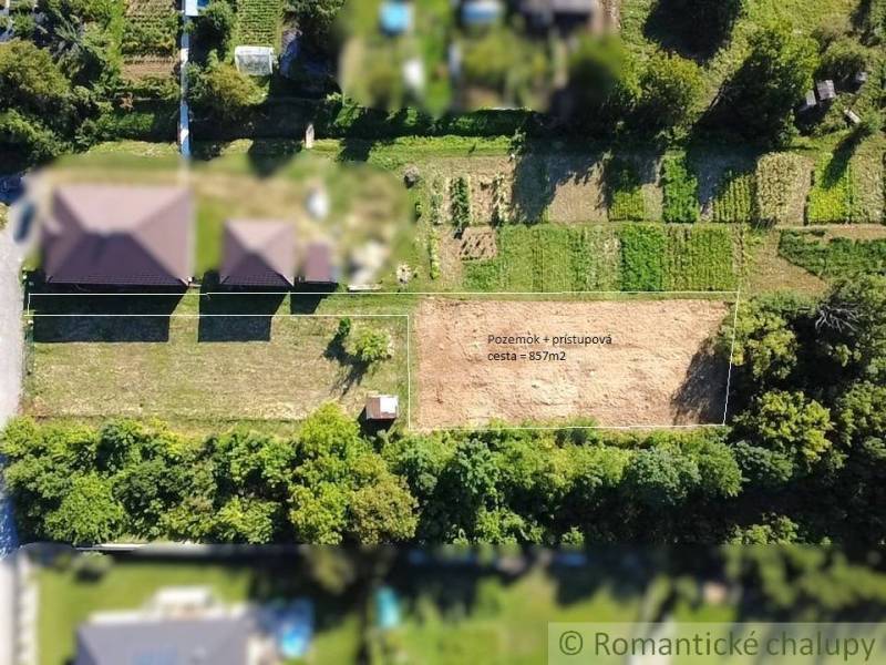 Land for residential use in Hosťová, in a garden with access road, large 857 m².