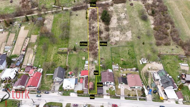Aerial view of residential plots in Lietava on Majer Street.