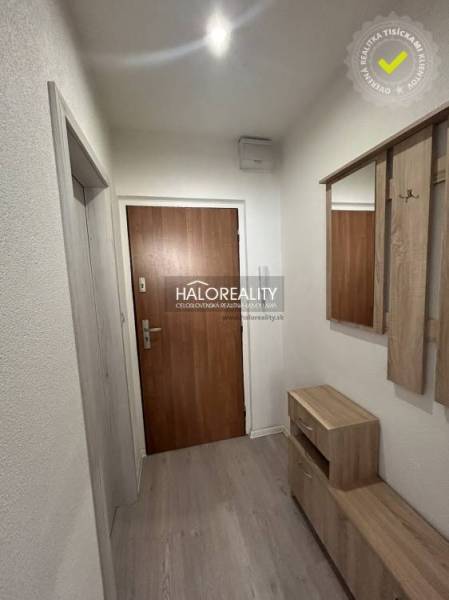 A studio apartment with a wooden floor, an entrance hall with furniture and a coat rack.