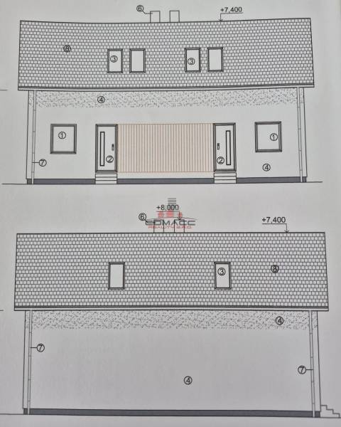 Project of a family house in Sasinkovo on Sasinkovo Street with a simple roof structure.