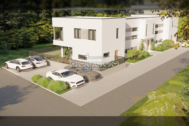 A family house on a street in Nin, with parking for four cars and a garden.