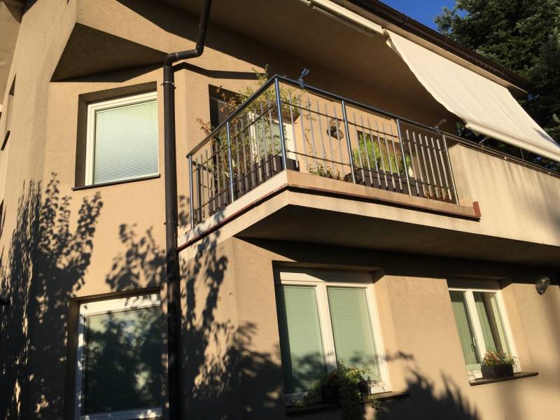 A view of a family house on Mozartova Street in Bratislava - Staré Mesto with a sunny terrace.