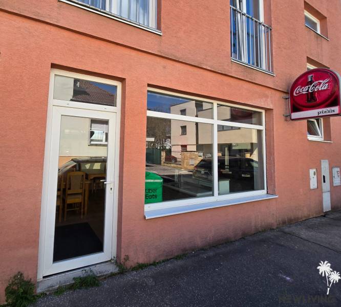 Gastro premises on Mierová Street in Piešťany with a display window and Coca-Cola advertising.