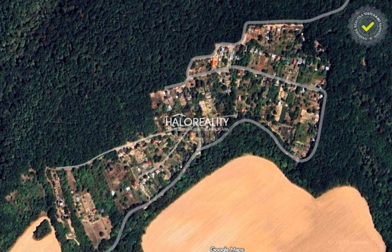 Aerial view of the Gardens in Hlohovec, surrounded by forests and fields.