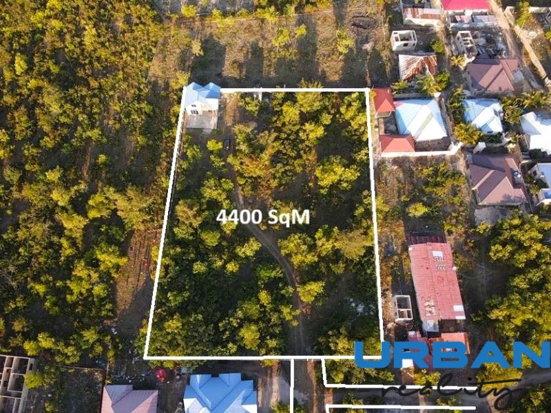 A plot of land with an area of 4400 m² for sale in Paje, Unguja South.