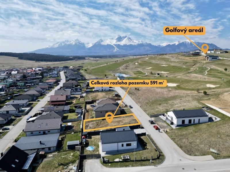 Building plot in Malý Slavkov with a view of the Tatras, suitable for living.