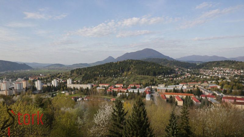 View of the city skyline from Rozkvet in Považská Bystrica with plenty of greenery.