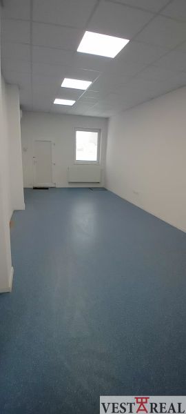 Interior with blue flooring within Warehouses and Halls.