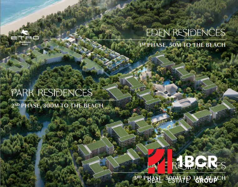 Project of apartment construction in Phuket with three phases near the beach.