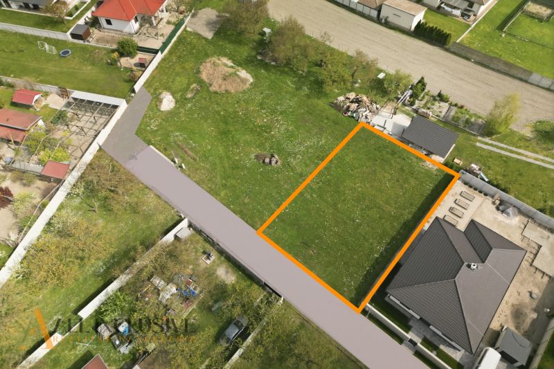 Aerial view of a residential building plot in Rohovce.