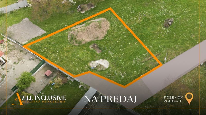 Plots - housing in Rohovce with a highlighted parcel for sale.