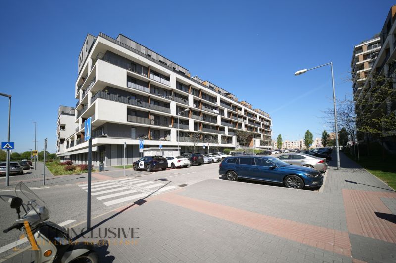 Apartment building with parked cars in Bratislava - Petržalka, on Zuzany Chalupovej.