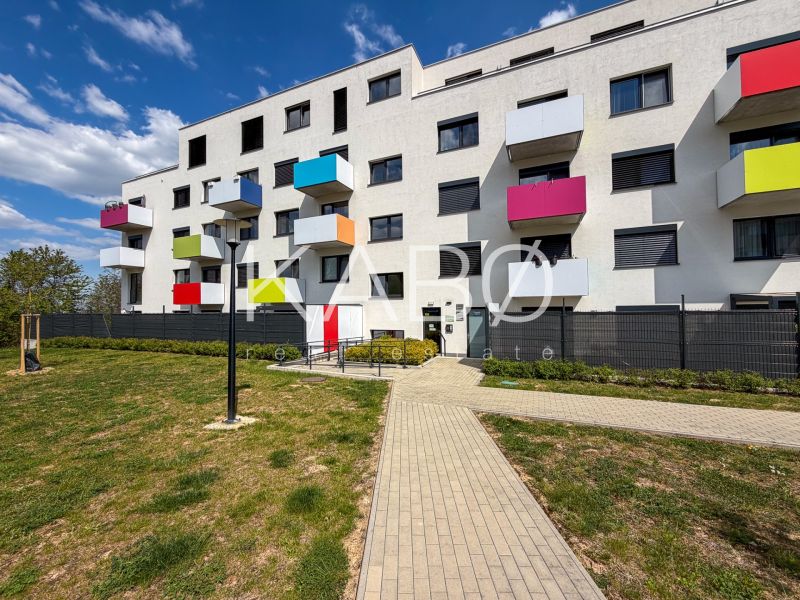 Apartment building with colorful balconies on Hornostavska Street in Nitra.