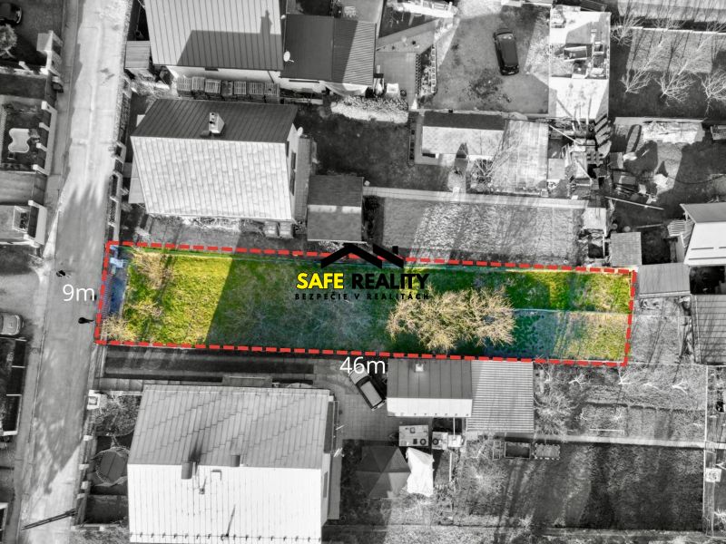 Aerial view of a residential plot in Kysucké Nové Mesto.