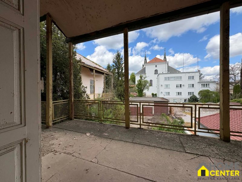 View from an older balcony in Komárno on peculiar properties and exterior.
