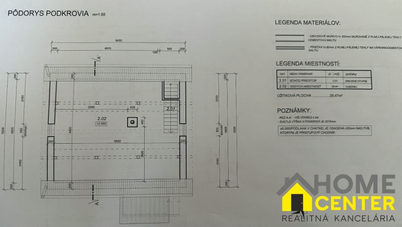 Attic floor plan with staircase and relaxation area in the Garden space.