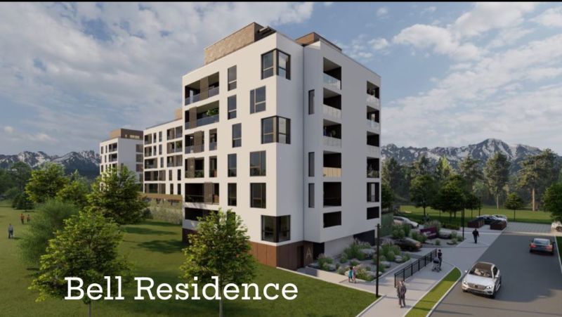 The residential complex on Suchoňova Street in Poprad, with its surroundings featuring a mountain scenery, completes the atmosphere.