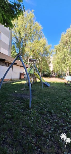 Playground on Vrbovská Street in Piešťany near a 2-room apartment with greenery.