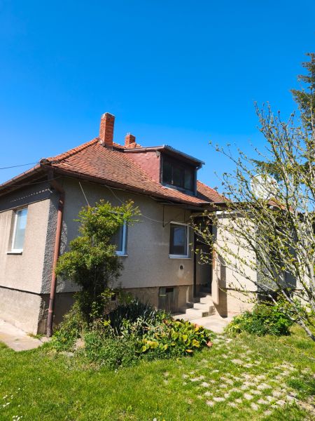 A family house in Zlaté Moravce with a red sloped roof and a landscaped garden.