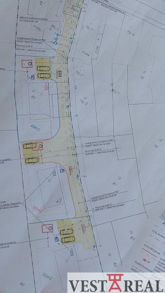Development plan for residential plots in Malá Mača, including utility networks and access roads.