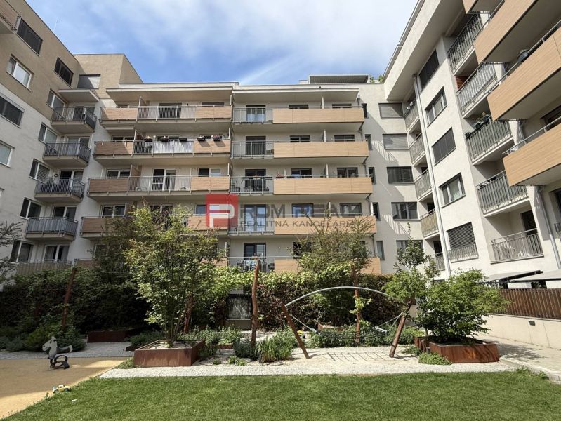 Residential complex with an inner courtyard garden on Galvaniho in Bratislava II, ideal for a 2-room apartment.