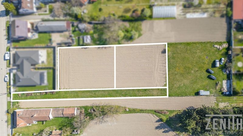 Aerial view of plots - housing in Dunakiliti, with clearly defined parcels.