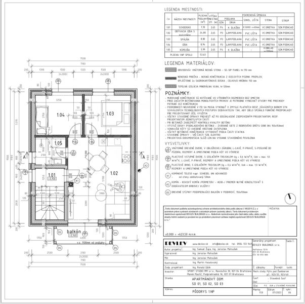 Architectural floor plan for a recreational apartment with a bedroom, kitchen, bathroom, and balcony access.