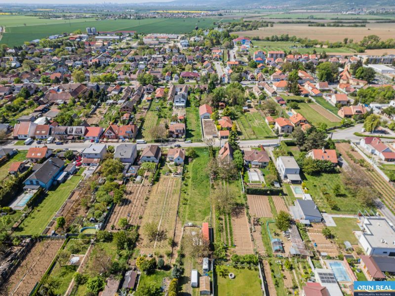 Viničné viewed from above, Nová Street, land plots for residential development.