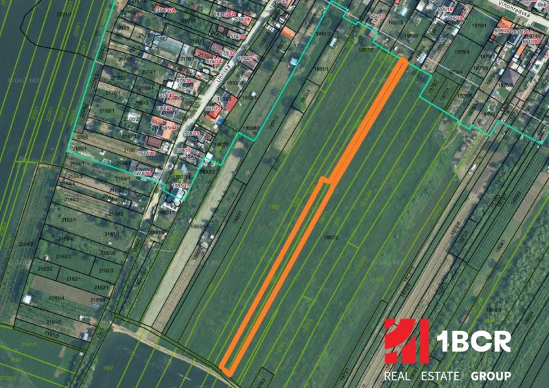 Aerial map of agricultural and forest lands in Šenkvice with parcel numbers.