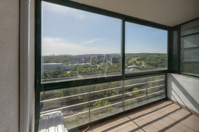 Glazed balcony with a view of greenery in Bratislava - Old Town on Martinengova.