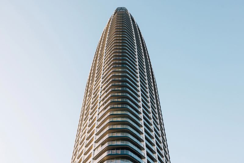 Construction of apartments in Bratislava - Ružinov on Pribinova Street, modern architecture.