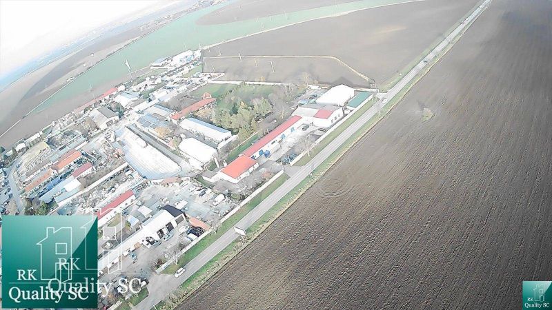 Aerial view of the industrial area in Senec near the northern part of Slnečné jazerá.