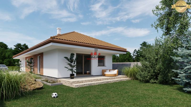 Family house in Veselé on Veselé Street with a garden seating area and lawn.