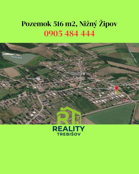 Aerial view of the property - housing, Nižný Žipov, Východná, with contact for real estate.