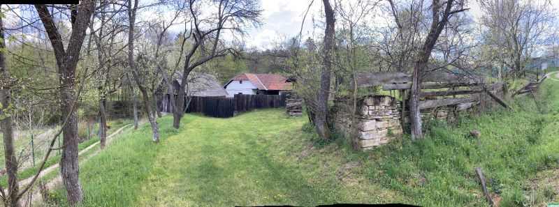 A family house in Bukovec surrounded by a green garden and trees.