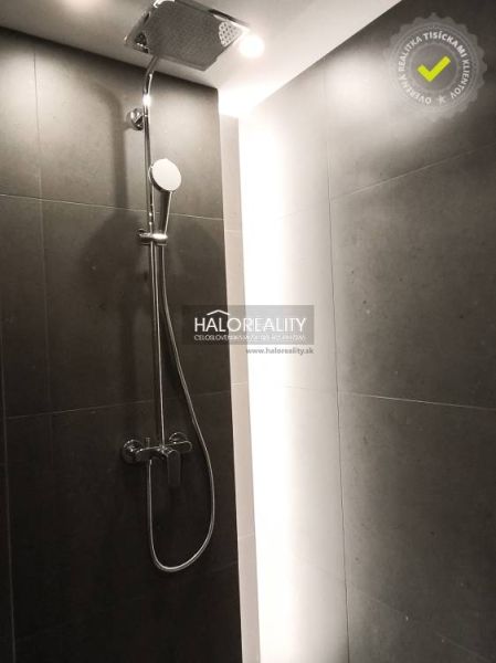 Bathroom with toilet in a studio apartment; shower corner and radiator.