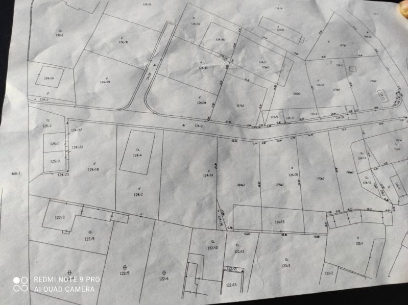Cadastral map of the Príbovce area, suitable for residential land.