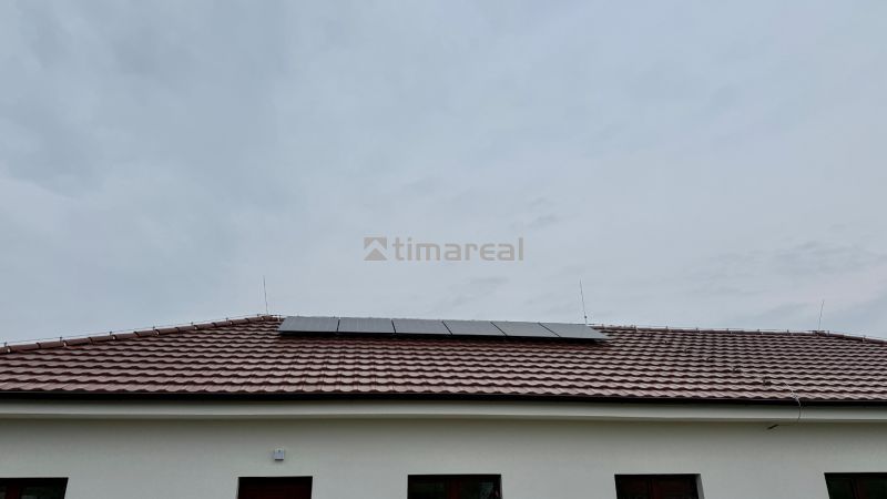 A family house on Hlavná Street in Vlčany with solar panels on the roof.